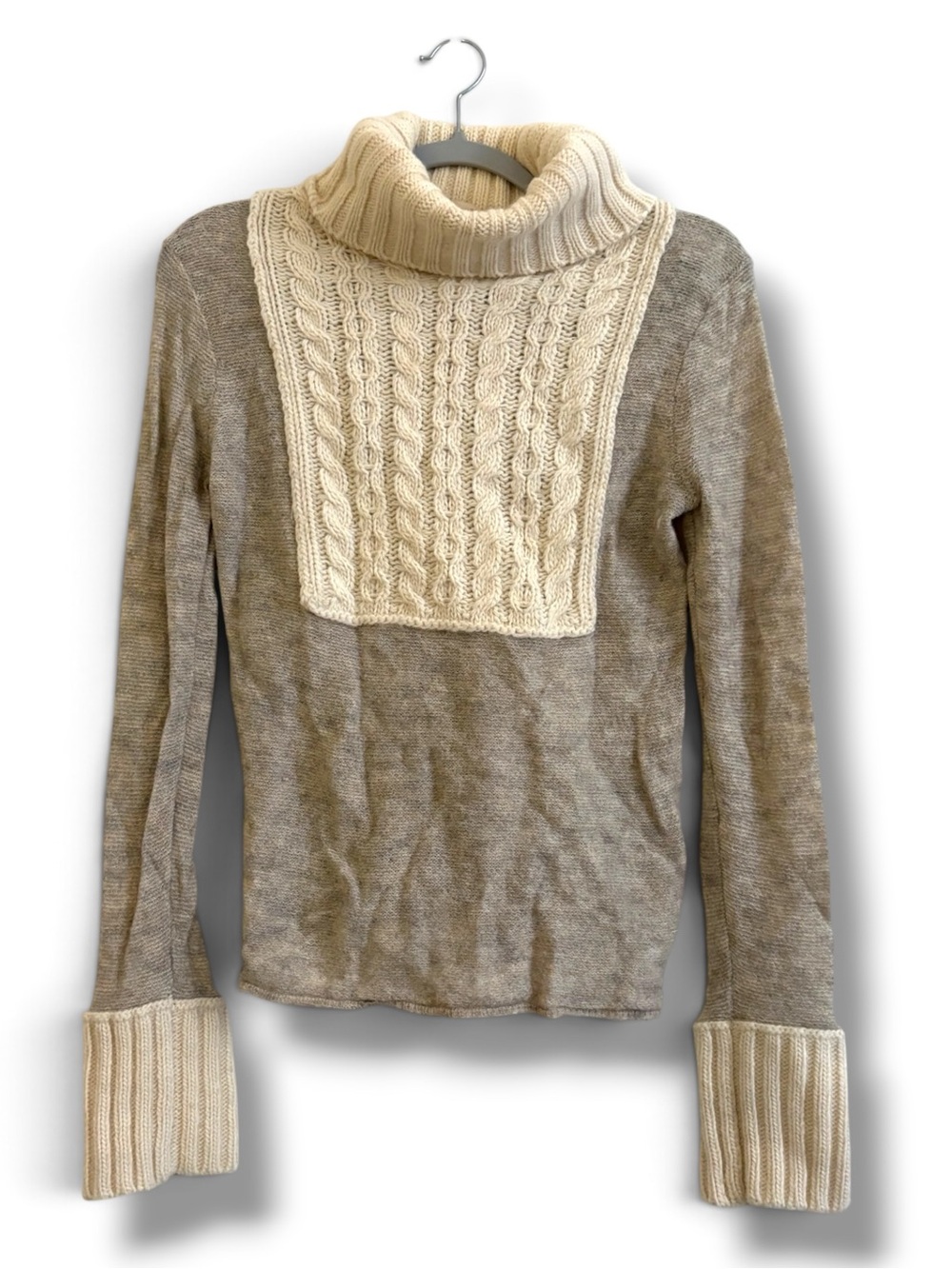 TORY BURCH | Alpaca Wool Cable Knit Turtleneck Sweater